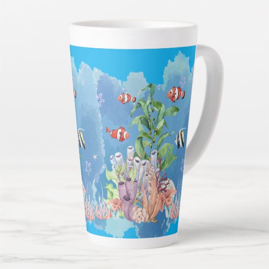 oceaan natuur latte mok (Rechterhoek)