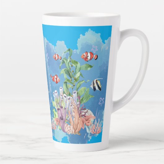 oceaan natuur latte mok (Rechts)