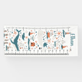 Oceaan Nautical | Vinyl Groeimeter Spandoek (Horizontaal)
