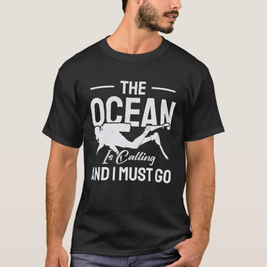 Oceaan Oceaan roept en ik moet gaan Duiker T-shirt (Voorkant)