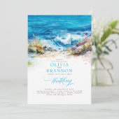 Oceaan of Zee golven kust romantische zonnige brui Kaart (Staand voorkant)