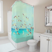 Oceaan of Zee Vogelmeeuw tijdens de vlucht Douchegordijn (In situ)