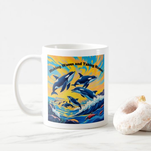 Oceaan omhelzing koffiemok (Met donut)