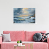 Oceaan onder een stormachtige hemel canvas print (Insitu (Woonkamer))