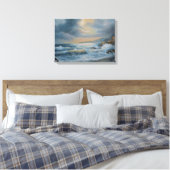 Oceaan onder een stormachtige hemel canvas print (Insitu (Slaapkamer))