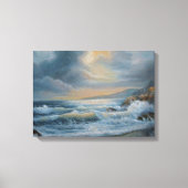 Oceaan onder een stormachtige hemel canvas print (Voorkant)