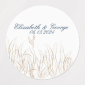 Oceaan Onder het Zee Elegante Bruiloft Labels (Design 2)