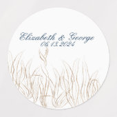 Oceaan Onder het Zee Elegante Bruiloft Labels (Design 1)