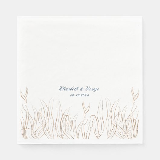 Oceaan Onder het Zee Elegante Bruiloft Servet (Voorkant)