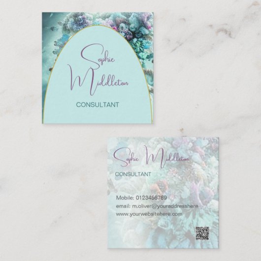 Oceaan onder het Zee koraal QR Visitekaartje (Voorkant / Achterkant)