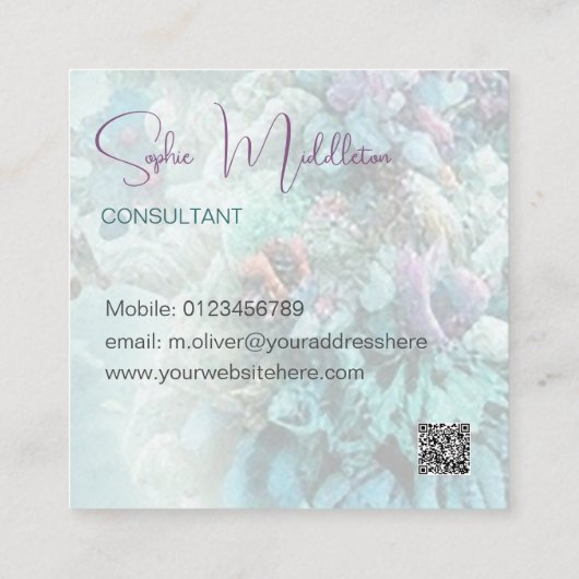 Oceaan onder het Zee koraal QR Visitekaartje (Achterkant)