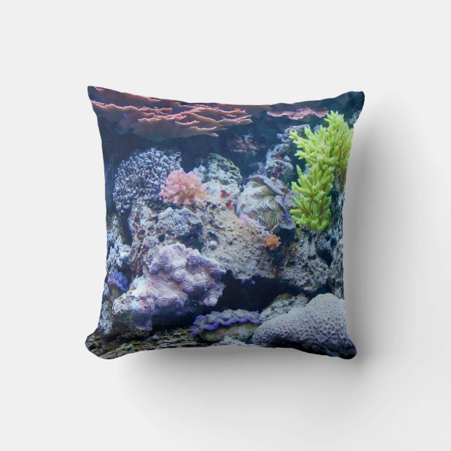 Oceaan onder water, zee, echte afbeelding kussen (Voorkant)