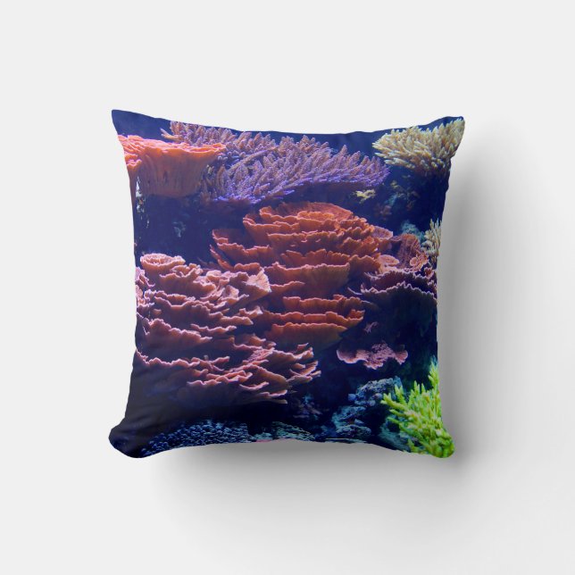 Oceaan onder water, zee leven, echt afbeelding kussen (Voorkant)