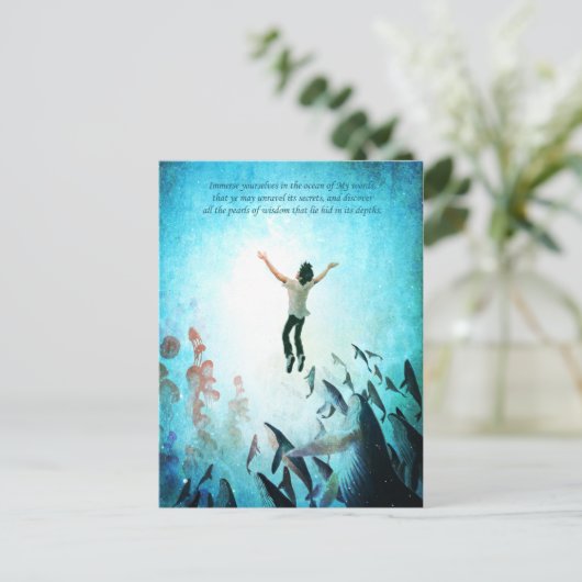 Oceaan onderdompelen briefkaart (Staand voorkant)