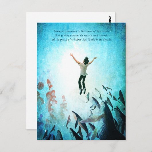 Oceaan onderdompelen briefkaart (Voorkant / Achterkant)