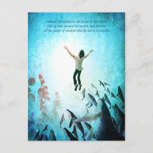 Oceaan onderdompelen briefkaart