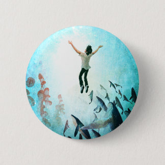 Oceaan onderdompelen ronde button 5,7 cm