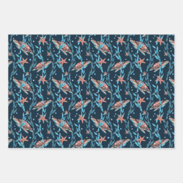 oceaan onderwater schildpadden zwemmen Zee wiet Inpakpapier Vel