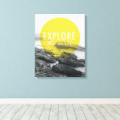 Oceaan | Onderzoek het wereldcitaat Canvas Afdruk (Insitu (Houten vloer))