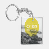 Oceaan | Onderzoek het wereldcitaat Sleutelhanger (Voorkant Links)