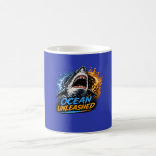 Oceaan Ontsnapte Haai – Kordate Blauwe & Oranje Sp Koffiemok