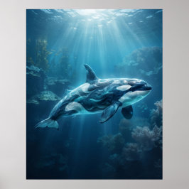 Oceaan Orca Arctisch Blauw Diepten Poster