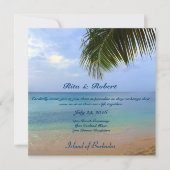 oceaan | Palm | Huwelijksuitnodiging Semi-Gloss Kaart (Voorkant)