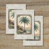  Oceaan Palm Tree Beach Ephemera 3 Decoupage Tissuepapier