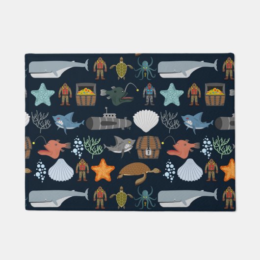 Oceaan Patroon 1 van Inwoners Deurmat (Voorkant)