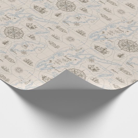  oceaan plattegrond cadeaupapier (Hoek)