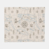  oceaan plattegrond fleece deken (Voorkant (Horizontaal))