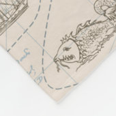  oceaan plattegrond fleece deken (Hoek)