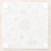  oceaan plattegrond glazen onderzetter (Achterkant)