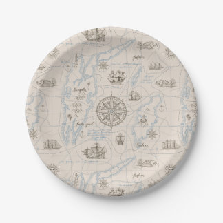 oceaan plattegrond papieren bordje