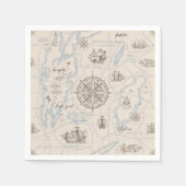  oceaan plattegrond servet (Voorkant)