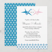 Oceaan / Roos Origami Kraanvogels bruiloft Kaart (Voorkant / Achterkant)