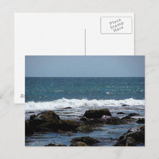 Oceaan Rotsen op het Eiland van het Blok Briefkaart (Voorkant / Achterkant)