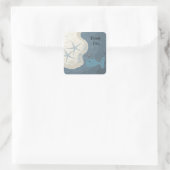 Oceaan Scène Dank U Vierkante Sticker (Tas)