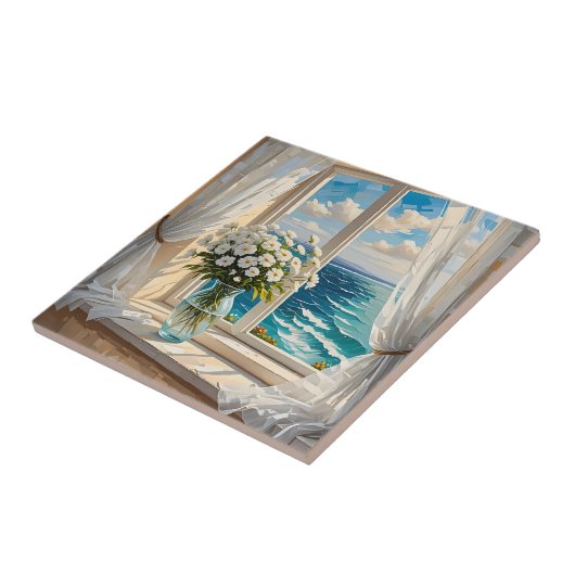  oceaan scène kustkunst tegeltje (Zijkant)