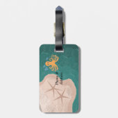 Oceaan scène met een octopus bagagelabel (Achterkant verticaal)