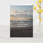 Oceaan Scène met Inspirerend Vers Kaart (Gele Bloem)