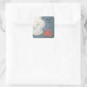 Oceaan scène met Octopus Bedankt Vierkante Sticker (Tas)
