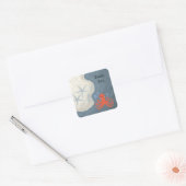 Oceaan scène met Octopus Bedankt Vierkante Sticker (Envelop)