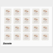 Oceaan Schelpen Strand Boho Kust Bruiloftsborrel Vierkante Sticker (Vel)