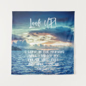 Oceaan Skies met Gebed Bijbelvers Wandkleed (Voorkant)