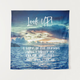 Oceaan Skies met Gebed Bijbelvers Wandkleed