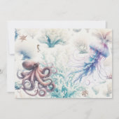Oceaan Splash Zee Koraal Aquarel Bruiloft Kaart (Achterkant)