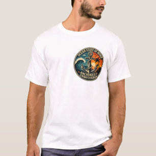 Oceaan Staat van Geest Anker Vintage Zonsondergang T-shirt