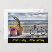 Oceaan Stad, New Jersey Briefkaart (Voorkant / Achterkant)