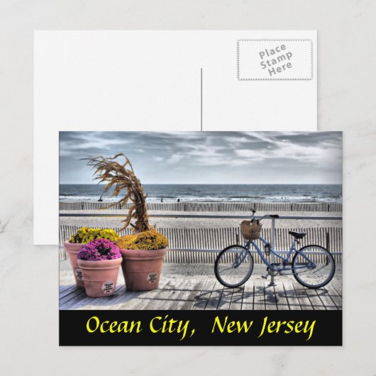 Oceaan Stad, New Jersey Briefkaart (Voorkant / Achterkant)